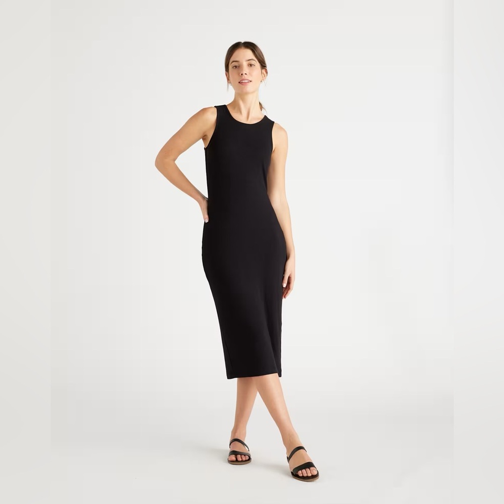 Quince Tencel Rib Knit Sleeveless Dress - M - EUC